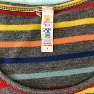 LulaRoe Classic Tee T-shirt Size L Rainbow